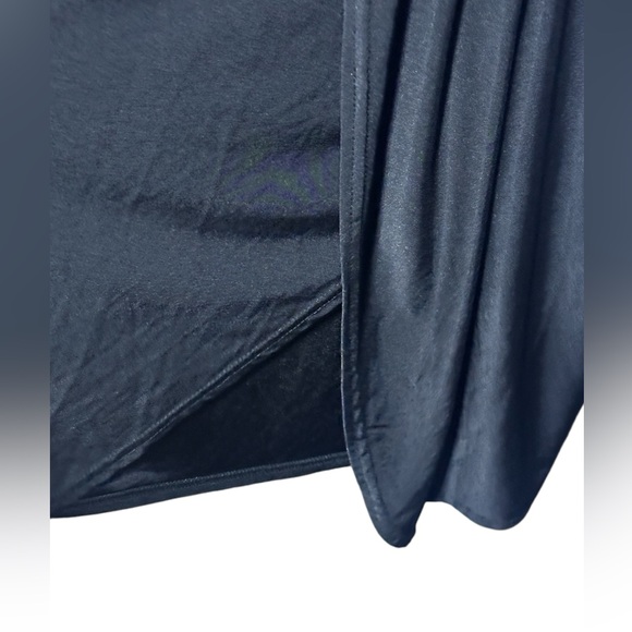DISCO SLINKY WRAP DRAPE DRESS Black Jersey Feel Size 10 - Picture 12 of 16